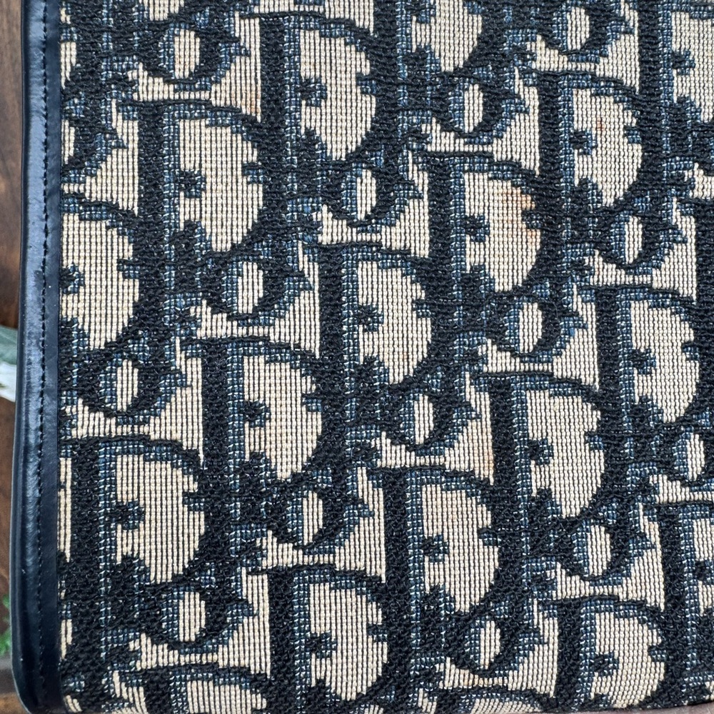 Vintage Dior Navy Blue Monogram Clutch - Picture 7 of 16